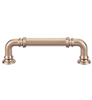 Top Knobs TK322HB Chareau 3 3/4" Center to Center Zinc Alloy Reeded Cabinet Pull in Honey Bronze