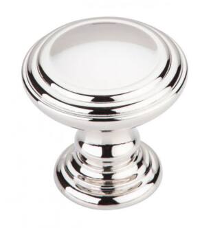 Top Knobs TK321PN Chareau 1 1/2" Zinc Alloy Mushroom Shaped Reeded Cabinet Knob in Polished Nickel