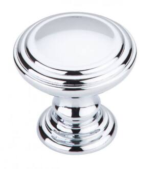 Top Knobs TK321PC Chareau 1 1/2" Zinc Alloy Mushroom Shaped Reeded Cabinet Knob in Polished Chrome