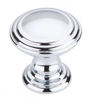 Top Knobs TK320PC Chareau 1 1/4" Zinc Alloy Mushroom Shaped Reeded Cabinet Knob in Polished Chrome
