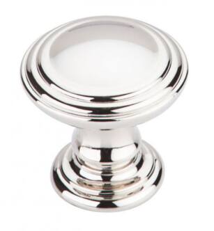 Top Knobs TK320PN Chareau 1 1/4" Zinc Alloy Mushroom Shaped Reeded Cabinet Knob in Polished Nickel