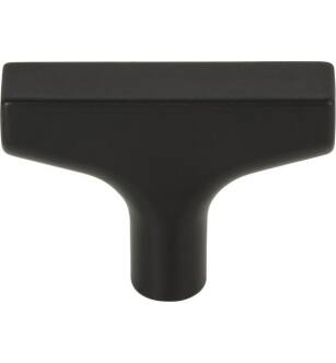 Top Knobs TK1010BLK Grace 1 7/8" Zinc Alloy T-Handle Shaped Riverside Cabinet Knob in Flat Black