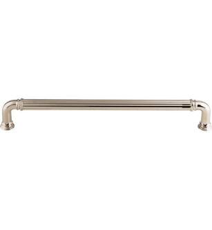 Top Knobs TK328PN Chareau 18" Center to Center Zinc Alloy Reeded Appliance Cabinet Pull in Polished Nickel