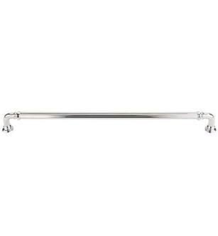 Top Knobs TK326PN Chareau 12" Center to Center Zinc Alloy Reeded Cabinet Pull in Polished Nickel