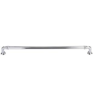 Top Knobs TK326PC Chareau 12" Center to Center Zinc Alloy Reeded Cabinet Pull in Polished Chrome