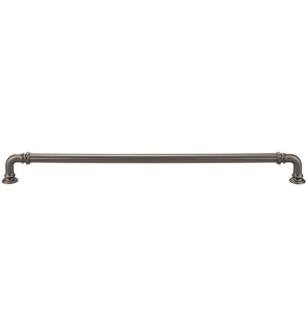 Top Knobs TK326AG Chareau 12" Center to Center Zinc Alloy Reeded Cabinet Pull in Ash Gray