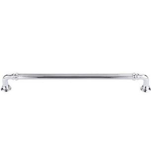 Top Knobs TK325PC Chareau 9" Center to Center Zinc Alloy Reeded Cabinet Pull in Polished Chrome