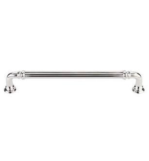 Top Knobs TK324PN Chareau 7" Center to Center Zinc Alloy Reeded Cabinet Pull in Polished Nickel