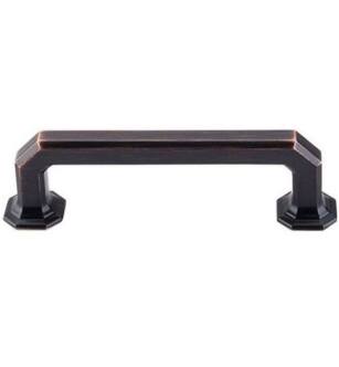 Top Knobs TK287TB Chareau 3 3/4" Center to Center Zinc Alloy Emerald Cabinet Pull in Tuscan Bronze