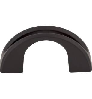 Top Knobs TK617BLK Mercer 1 1/4" Center to Center Zinc Alloy Tango U Finger Cabinet Pull in Flat Black