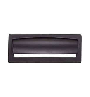 Top Knobs TK937BLK Lynwood 3 3/4" Center to Center Zinc Alloy Hollin Cup Pull in Flat Black