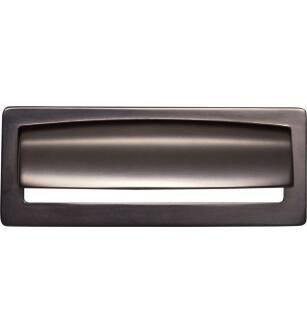 Top Knobs TK937AG Lynwood 3 3/4" Center to Center Zinc Alloy Hollin Cup Pull in Ash Gray