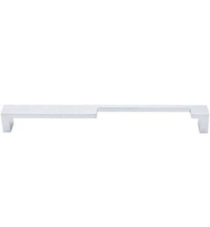 Top Knobs TK261ALU Sanctuary II 9" Center to Center Zinc Alloy Modern Metro Notch Cabinet Pull in Aluminum