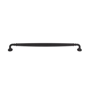 Top Knobs TK1056BLK Grace 12" Center to Center Zinc Alloy Barrow Cabinet Pull in Flat Black