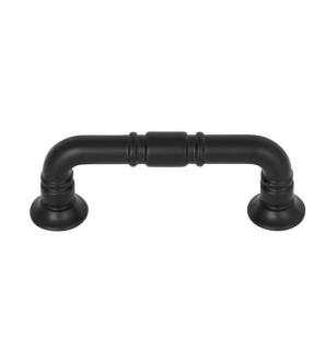 Top Knobs TK1001BLK Grace 3" Center to Center Zinc Alloy Kent Cabinet Pull in Flat Black
