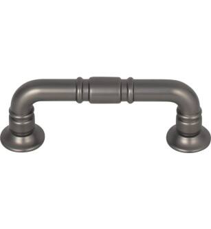 Top Knobs TK1001AG Grace 3" Center to Center Zinc Alloy Kent Cabinet Pull in Ash Gray