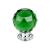 Top Knobs TK120PC Crystal 1 3/8" Brass Round Shaped Green Crystal Cabinet Knob in Polished Chrome Base