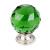 Top Knobs TK120BSN Crystal 1 3/8" Brass Round Shaped Green Crystal Cabinet Knob in Brushed Satin Nickel Base