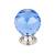 Top Knobs TK124BSN Crystal 1 3/8" Brass Round Shaped Blue Crystal Cabinet Knob in Brushed Satin Nickel Base