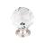 Top Knobs TK126BSN Crystal 1 3/8" Brass Round Shaped Clear Crystal Cabinet Knob in Brushed Satin Nickel Base