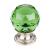 Top Knobs TK119BSN Crystal 1 1/8" Brass Round Shaped Green Crystal Cabinet Knob in Brushed Satin Nickel Base