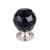 Top Knobs TK115BSN Crystal 1 1/8" Brass Round Shaped Black Crystal Cabinet Knob in Brushed Satin Nickel Base