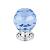 Top Knobs TK123PC Crystal 1 1/8" Brass Round Shaped Blue Crystal Cabinet Knob in Polished Chrome Base