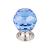 Top Knobs TK123BSN Crystal 1 1/8" Brass Round Shaped Blue Crystal Cabinet Knob in Brushed Satin Nickel Base