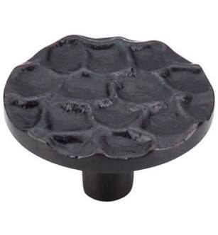Top Knobs TK297CB Cobblestone 2" Brass Round Shaped Cabinet Knob in Coal Black