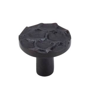 Top Knobs TK296CB Cobblestone 1 3/8" Brass Round Shaped Cabinet Knob in Coal Black