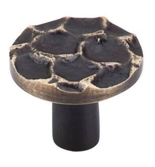 Top Knobs TK296BA Cobblestone 1 3/8" Brass Round Shaped Cabinet Knob in Brass Antique