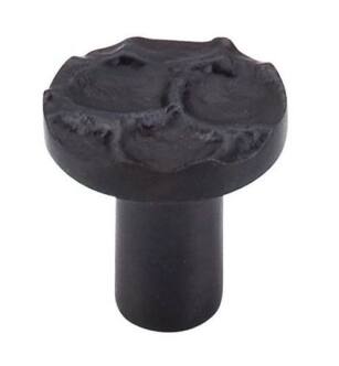 Top Knobs TK295CB Cobblestone 1 1/8" Brass Round Shaped Cabinet Knob in Coal Black