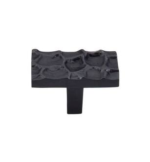 Top Knobs TK303CB Cobblestone 1 7/8" Brass Rectangle Shaped Cabinet Knob in Coal Black