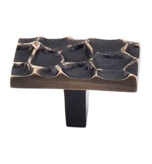 Top Knobs TK303BA Cobblestone 1 7/8" Brass Rectangle Shaped Cabinet Knob in Brass Antique