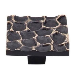 Top Knobs TK302BA Cobblestone 2" Brass Square Shaped Cabinet Knob in Brass Antique