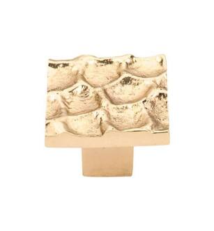 Top Knobs TK301BR Cobblestone 1 3/8" Brass Square Shaped Cabinet Knob in Brass