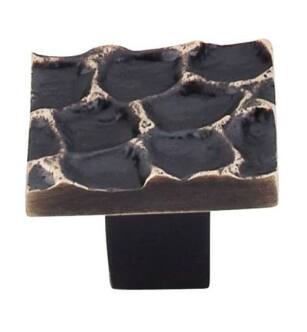 Top Knobs TK301BA Cobblestone 1 3/8" Brass Square Shaped Cabinet Knob in Brass Antique