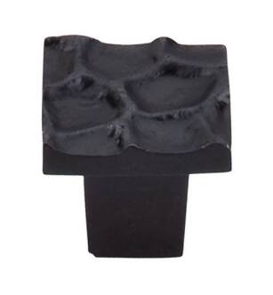 Top Knobs TK300CB Cobblestone 1 1/8" Brass Square Shaped Cabinet Knob in Coal Black