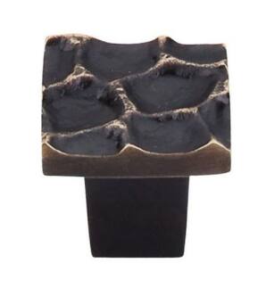 Top Knobs TK300BA Cobblestone 1 1/8" Brass Square Shaped Cabinet Knob in Brass Antique