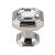 Top Knobs TK390PN Chareau 1 1/8" Zinc Alloy Geometric Shaped Crystal Emerald Cabinet Knob in Polished Nickel