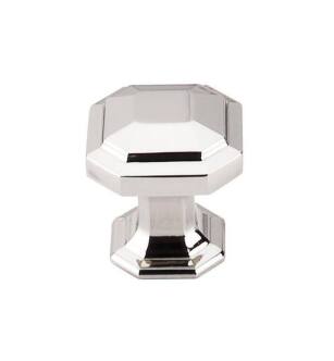 Top Knobs TK286PN Chareau 1 1/8" Zinc Alloy Geometric Shaped Emerald Cabinet Knob in Polished Nickel