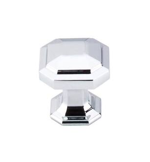 Top Knobs TK286PC Chareau 1 1/8" Zinc Alloy Geometric Shaped Emerald Cabinet Knob in Polished Chrome
