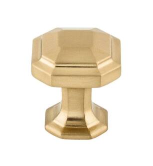 Top Knobs TK286HB Chareau 1 1/8" Zinc Alloy Geometric Shaped Emerald Cabinet Knob in Honey Bronze