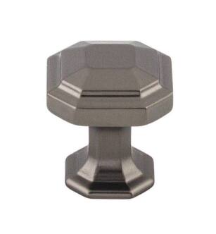 Top Knobs TK286AG Chareau 1 1/8" Zinc Alloy Geometric Shaped Emerald Cabinet Knob in Ash Gray