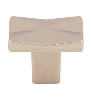 Top Knobs TK560PN Mercer 1 1/4" Zinc Alloy Rectangle Shaped Quilted Cabinet Knob in Polished Nickel