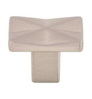 Top Knobs TK560BSN Mercer 1 1/4" Zinc Alloy Rectangle Shaped Quilted Cabinet Knob in Brushed Satin Nickel