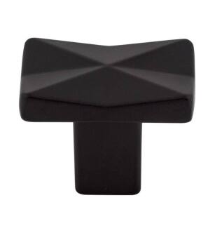 Top Knobs TK560BLK Mercer 1 1/4" Zinc Alloy Rectangle Shaped Quilted Cabinet Knob in Flat Black