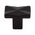 Top Knobs TK560BLK Mercer 1 1/4" Zinc Alloy Rectangle Shaped Quilted Cabinet Knob in Flat Black