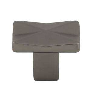 Top Knobs TK560AG Mercer 1 1/4" Zinc Alloy Rectangle Shaped Quilted Cabinet Knob in Ash Gray