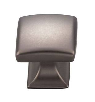 Top Knobs TK721AG Transcend 1 1/8" Zinc Alloy Square Shaped Contour Cabinet Knob in Ash Gray